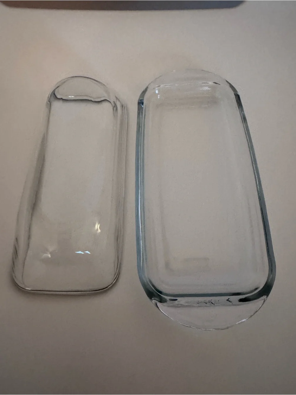 Anchor Hocking Presence Clear Glass Covered Butter Dish Heavy USA 7.25 Inch
